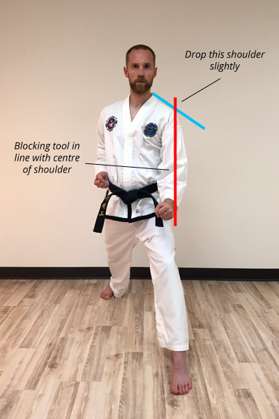 Taekwon-Do outer forearm low block positioning